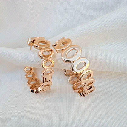 گوشواره حلقه‌ای طرح دار ژوپینگ