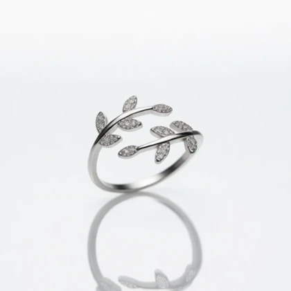 انگشتر نقره فری سایز مدل برگ