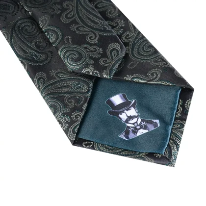 ست کراوات و پوشت لاکچری طرح بته جقه سبز