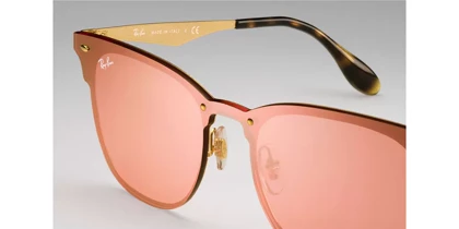 عینک آفتابی 3576N | عینک آفتابی 3576N Blaze Clubmaster Flat Lens Pink Mirror کد 68269