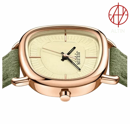 ساعت مچی زنانه جولیوس Julius مدل JA-1393A اورجینال با قاب اشکی و بند جیر سبز