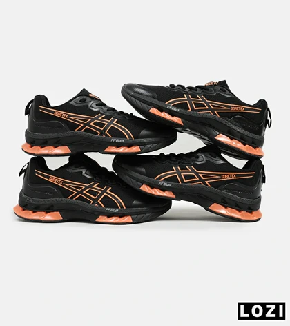 کفش کتانی مردانه مشکی نارنجی ASICS GORETEX