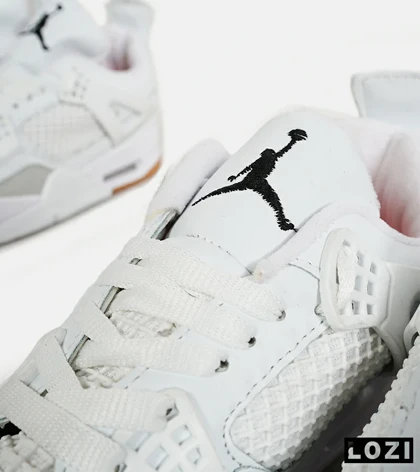 کتانی ساق‌دار زنانه و مردانه سفید Nike air jordan 4 مدل 6597