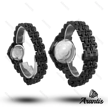 ساعت ست رومانسون فول مشکی دایمند s-10063