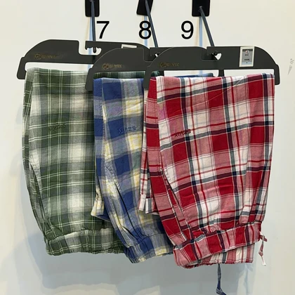 شلوارک چهار خانه نخی مردانه/سایز 3xl