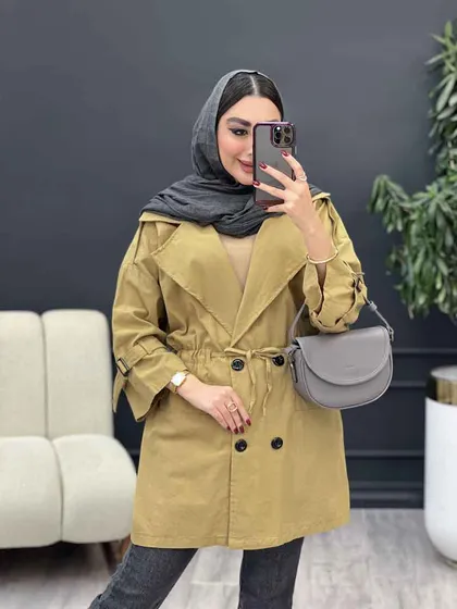 مانتو لینن چهاردکمه کاتیا
