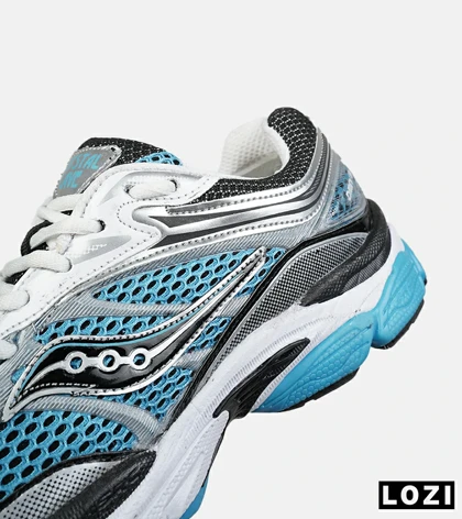 کفش کتانی مردانه و زنانه آبی طوسی Saucony pro grid omni 8 مدل 8897