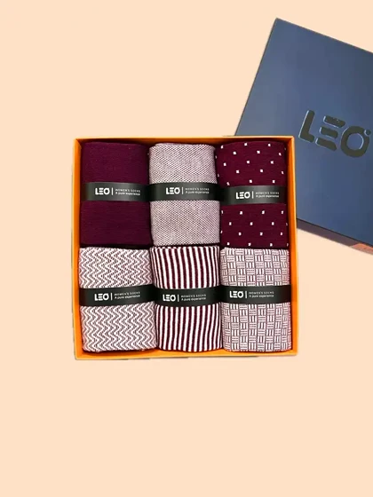 پک جوراب ساق بلند زنانه کلاسیک طرح دار LEO کد 516