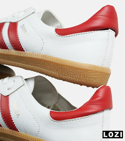 کفش کتانی مردانه و زنانه سفید قرمز ADIDAS Samba