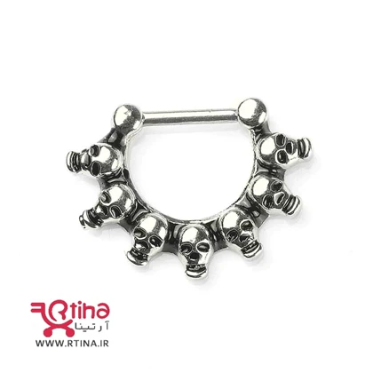 پیرسینگ تیغه بینی مدل Skull ring