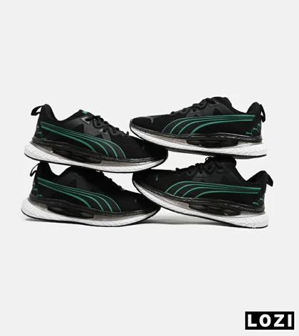 کفش کتانی ورزشی مردانه و زنانه مشکی سبز PUMA مدل 5510