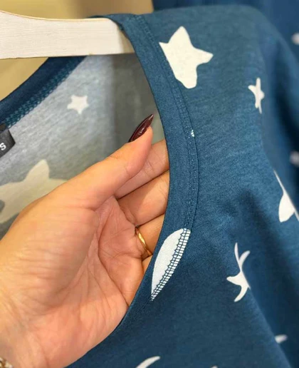 بلوز شلوار زنانه طرح ماه و ستاره کد 1201-15