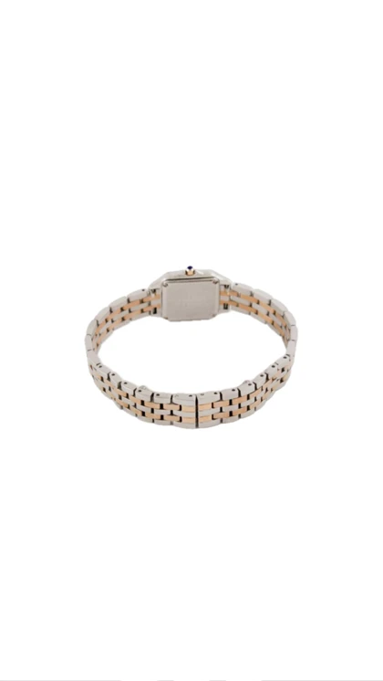 ساعت کارتیر پنتر زنانه دورنگ رزگلد صفحه سفید Cartier panthere Rosegold