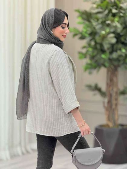 مانتو آستین پاکتی جیب نما ترگل