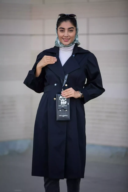 بارانی کتان بلند پشت کش