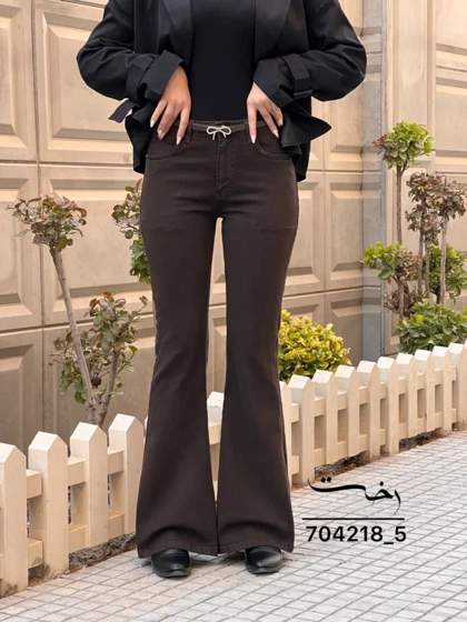 شلوار بوتکات کتان آژند