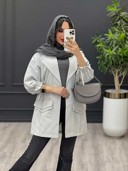 بارانی سرجیب دوبل آستین بنددار