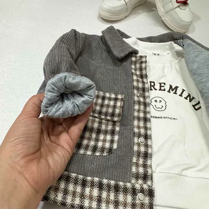 ست دوتیکه کت مخمل و بلوز بچه گانه وارداتی