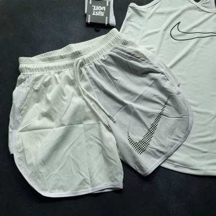 ست رکابی و شلوارک نایکی با تم سفید + جوراب