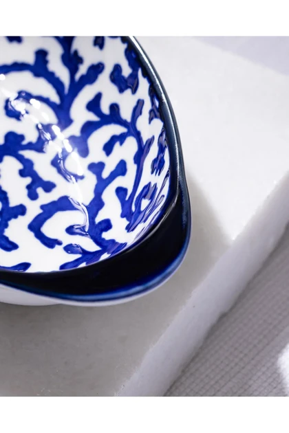 بشقاب سرو Madame Coco مدل Reve Bleu Reneta Bone China - آبی/سفید