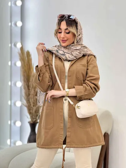 مانتو جین رنگی پایین گت آوا