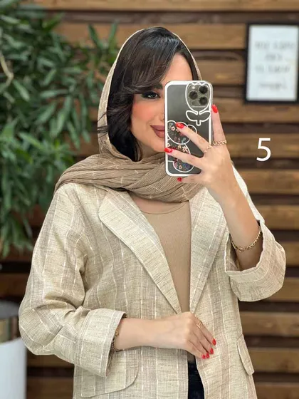 مانتو کتی راه راه جلو باز