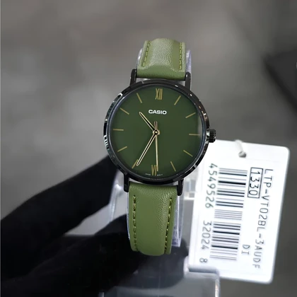 ساعت مچی زنانه کاسیو Casio مدل LTP-VT02BL-3AUDF بند چرمی