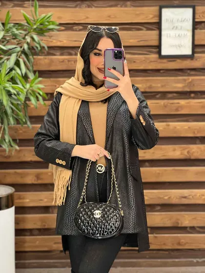 پالتو پوست ماری تک دکمه