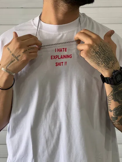 تیشرت boxfit سفید I HATE