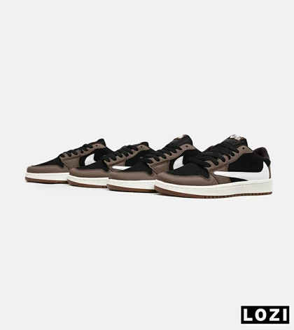 کفش کتانی مردانه قهوه ای مشکی سفید NIKE travis scott