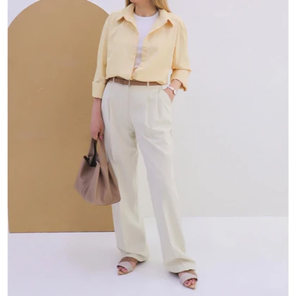 شلوار زنانه کرپ راسته‌ی آلا (Alla) کد 6243