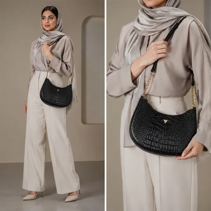 کیف دوشی زنانه چرم یلسان مدل دلسا کد077-GC