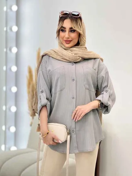 شومیز کراش دو جیب جلو دکمه