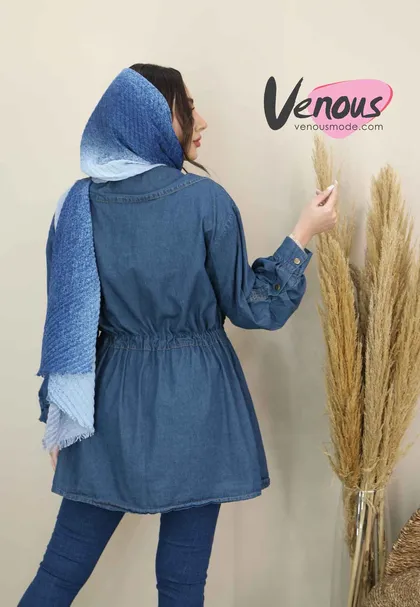 مانتو جین عروسکی آستین دکمه