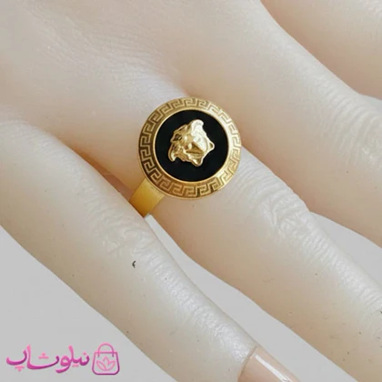 انگشتر زنانه ورساچه مشکی استیل فری سایز کد 1691