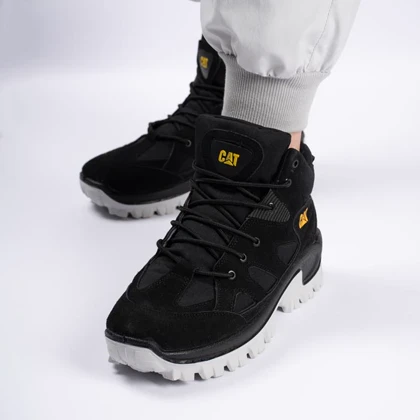 بوت اسپرت مردانه ساق‌دار مدل caterpillar کاترپیلار رنگ مشکی