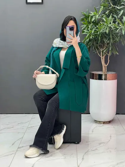 مانتو لینن جیب مثلثی