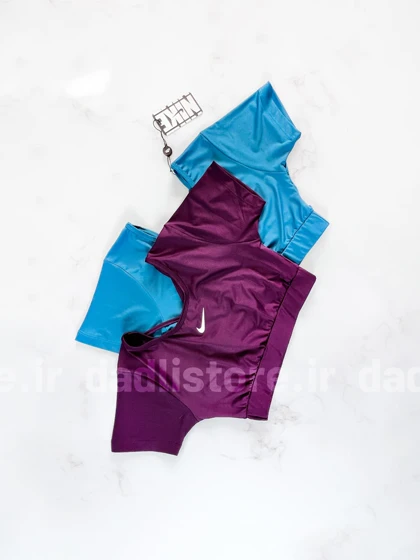 کراپ تاپ وزرشی آستین کوتاه پشت‌باز بندی نایکی Nike