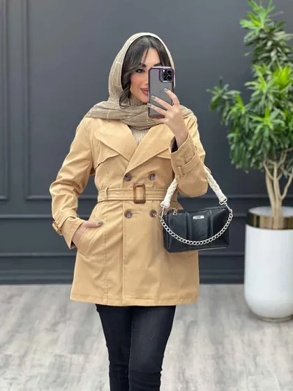 بارانی چهاردکمه آستین سگک