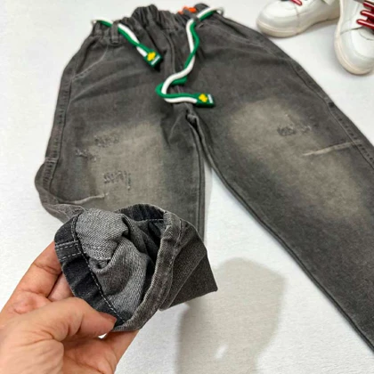 شلوار لی طرح مام زاپ‌دارکمر کش fashion