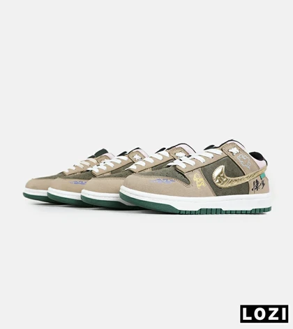 کفش کتانی مردانه و زنانه کرم سبز طلایی نایک NIKE Dunk Low Remastered