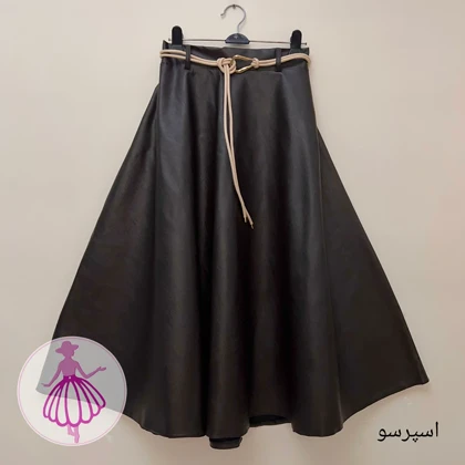 دامن بلند زنانه چرم کلوش