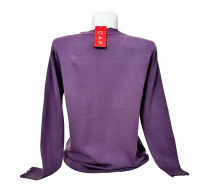 کاردیگان زنانه طرح گل‌دوزی ژاکت یقه هفت مجلسی (لبه موج‌دار)