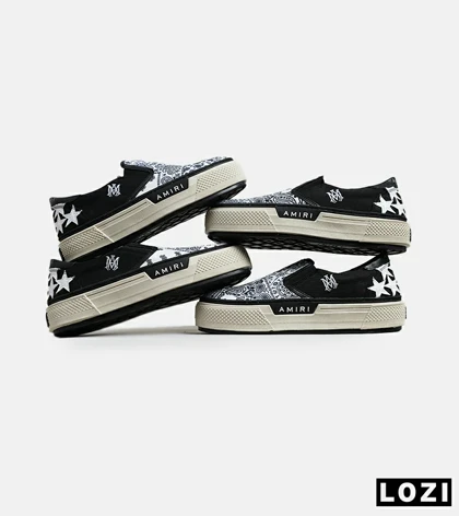 کفش اسنیکرزونس سفید مشکی Amiri Stars Vintage مدل 5985