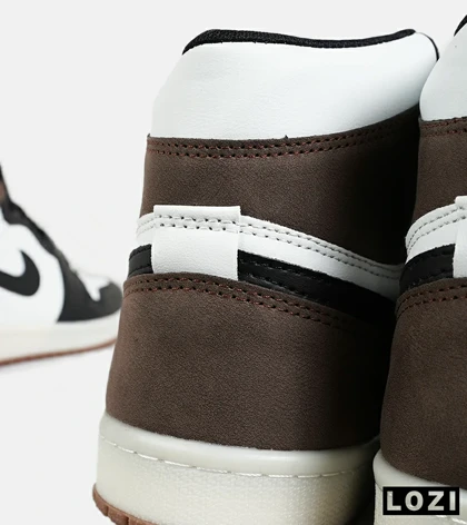 کفش کتانی مردانه و زنانه ساق‌دار مشکی سفید قهوه ای NIKE jordan 1 مدل 7156