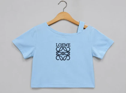 کراپ پنبه زنانه تک بند چاپ LOEWE