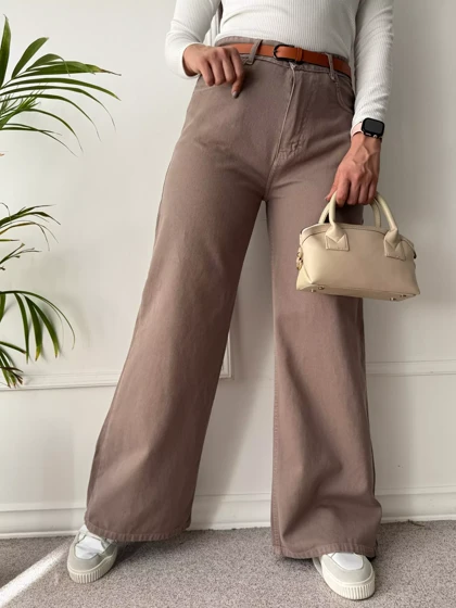 شلوار کتان نیم بگ