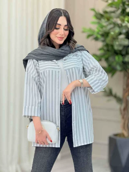 مانتو راه راه برش‌دار صبا
