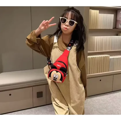 کیف دوشی فانتزی طرح میکی موس در دو رنگ قرمز و مشکی