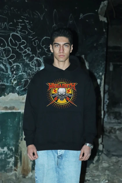 هودی مشکی اسپرت طرح مگادث - فواصل